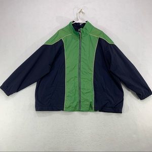 Just My Size JMS Light Windbreaker Jacket Navy Blue Green Women’s Size 22W/24W